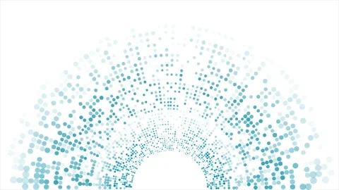 Blue minimal geometric halftone dotted lines pattern, abstract motion background Stock Footage 312870901