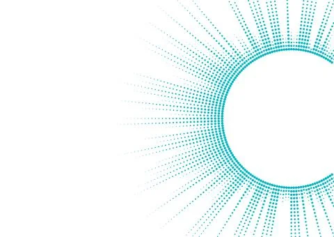 Blue minimal geometric halftone dotted lines pattern, abstract background Stock Illustration