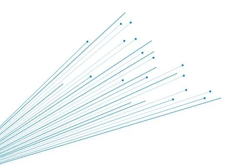 Blue minimal lines and dotted lines abstract futuristic tech background Stock Illustration