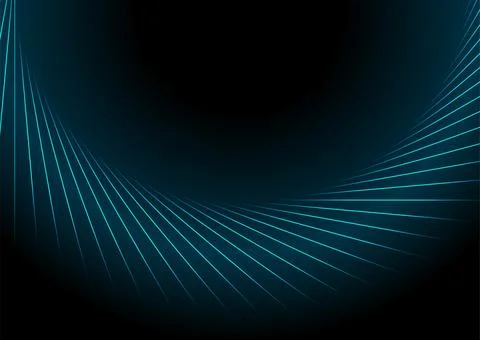 Blue minimal round glowing lines abstract futuristic tech background Illustrazione stock