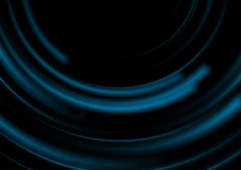 Blue minimal round smooth lines abstract futuristic tech background Illustrazione stock