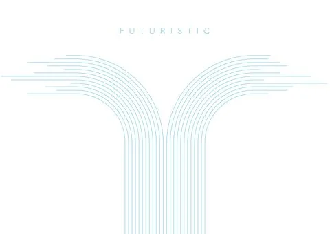 Blue minimal tech wavy lines abstract futuristic background Stock Illustration