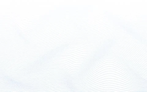 Blue minimal thin ocean wave curve abstract vector white background Stock Illustration