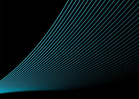 Blue minimal wavy lines abstract futuristic tech background Illustrazione stock
