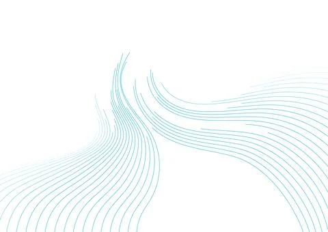 Blue minimal wavy lines abstract futuristic tech background Stockillustratie