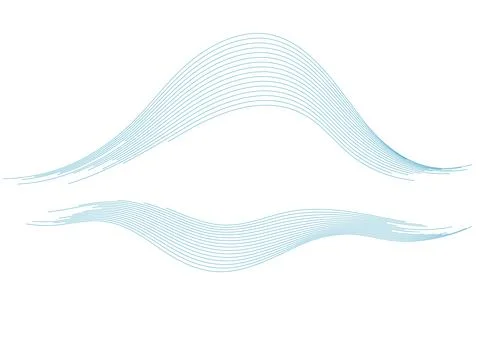 Blue minimal wavy lines abstract futuristic tech background 库存插图