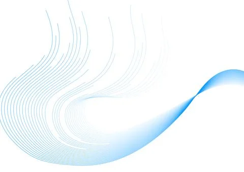 Blue minimal wavy lines abstract futuristic tech background Illustrazione stock