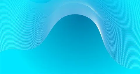 Blue minimal wavy lines abstract futuristic tech background Stock Illustration