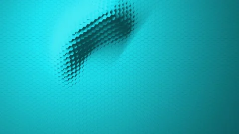 Blue minimalism. Loading circle icon animation. A mosaic surface with moving hex Stock Footage 157226385