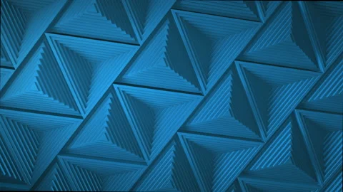 Blue minimalism. A mosaic surface with moving black triangles. Abstract geometri Stock Footage 157149130