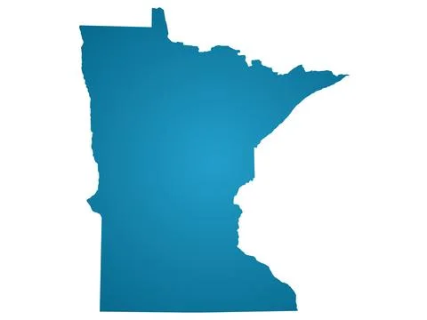 Blue Minnesota Map on white background Stock Illustration