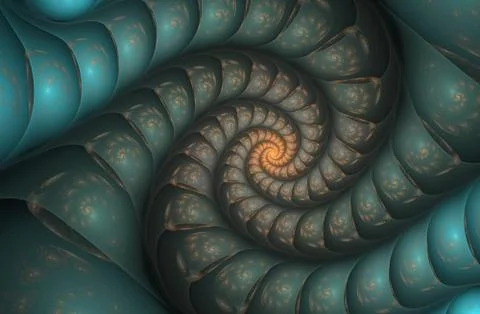 Blue mirror 3d spiral. The vortex call of the sea イラスト素材
