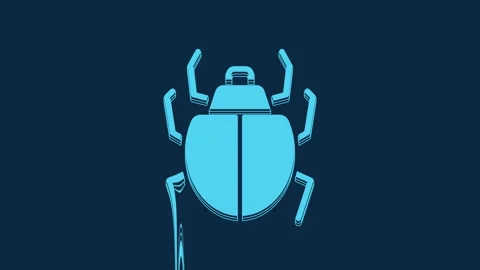 Blue Mite icon isolated on blue background. 4K Video motion graphic animation Stock Footage 235790106