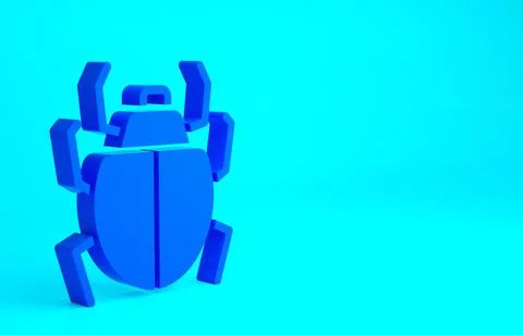 Blue Mite icon isolated on blue background. Minimalism concept. 3d illustrati イラスト素材