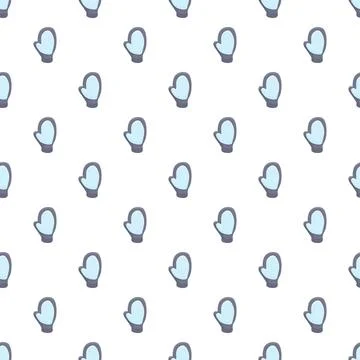 Blue mittens seamless winter warming pattern Stock Illustration