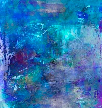 Blue mixed media collage Stock Illustration