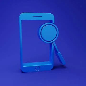 Blue Mobile phone diagnostics icon isolated on blue background. Adjusting a.. Illustrazione stock