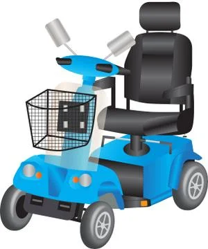 Blue mobility scooter イラスト素材