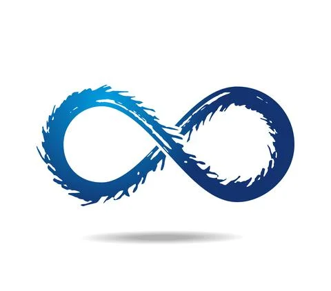 A blue mobius loop reminiscent of horror movies. Disordered infinity symbol Stock Illustration
