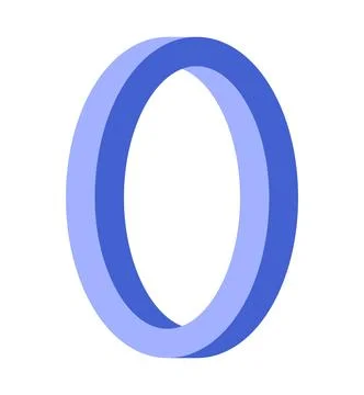 Blue mobius zero loop on white background Stock Illustration