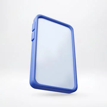 Blue mockup of abstract 3d smartphone. 스톡 일러스트