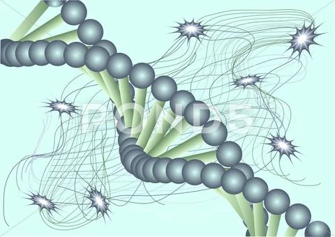 Blue model of the dna Stock Illustration