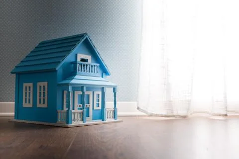 Blue model house Stock Photos