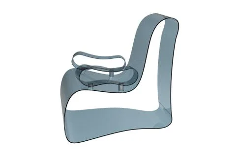 Blue Modern Acrylic Armchair Stock Illustration