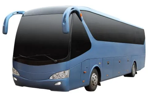 Blue modern bus. Stock Photos