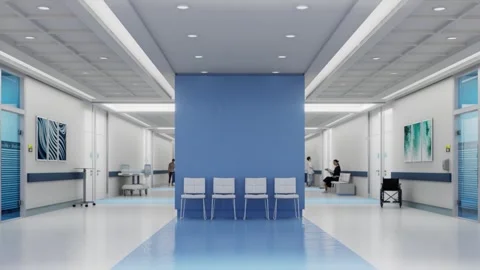 Blue modern clinic interior Stock Footage 274570868