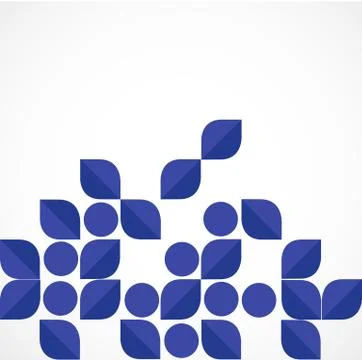 Blue modern geometrical leaf shape background, vector &amp; illustration Stock Illustration