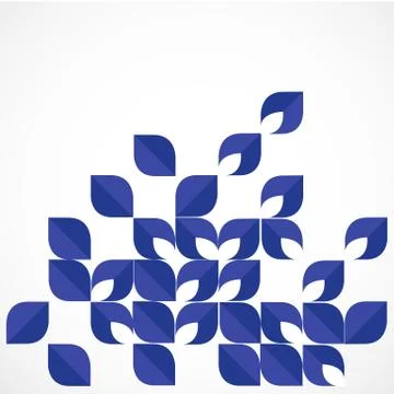 Blue modern geometrical leaf shape background, vector &amp; illustration Stock Illustration