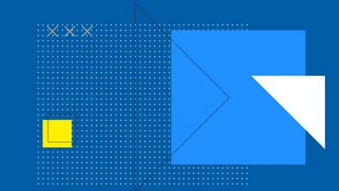 Blue modern interface with triangle and square background Stock-Illustration