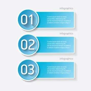 Blue modern progress paper banners Stock Illustration