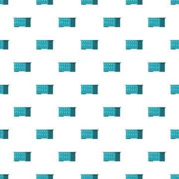 Blue modular storage cabinet seamless pattern background Illustrazione stock