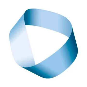 Blue Moebius strip or Mobius band Stock Illustration