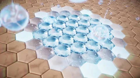 Blue molecular essence activates cell repair to improve skin condition Video stock 336042918