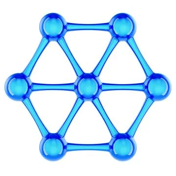 Blue molecular network structure. 3D rendering 스톡 일러스트