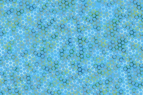 Blue molecular structure pattern with green highlights Stock Photos