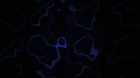 Blue molecular structures on black background. Stock Footage 335945982