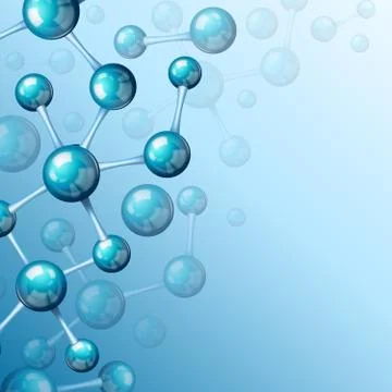 Blue molecule 3d background Illustrazione stock