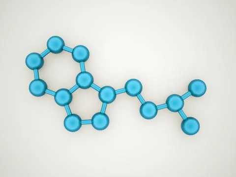Blue molecule concept rendered Stock Illustration