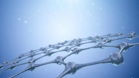 The blue molecule grid Stock Illustration