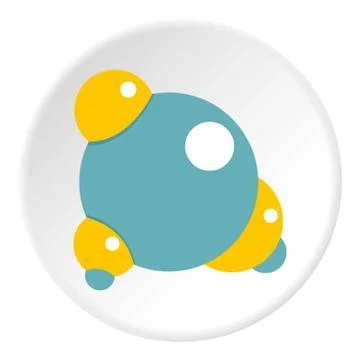 Blue molecule icon circle Stock Illustration