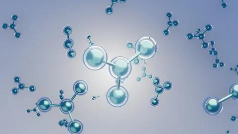 Blue Molecule Structure Background – Skincare Serum, Medical Illustration