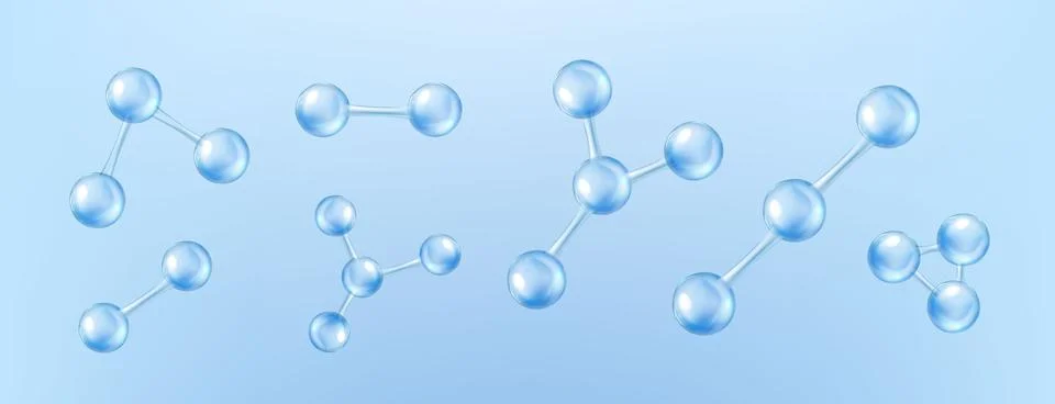 Blue Molecule Structures on Light Background Stock Illustration