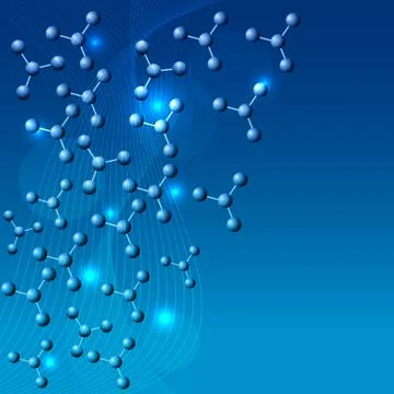 Blue molecules background Stock Illustration