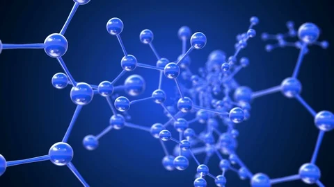 Blue moleculess or network background abstract animation graphic 3D render. Stock Footage 95428551