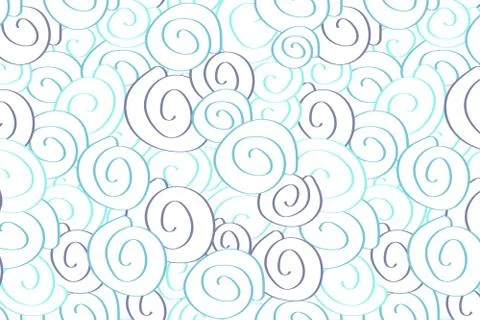 Blue mollusc shell seamless pattern 库存插图