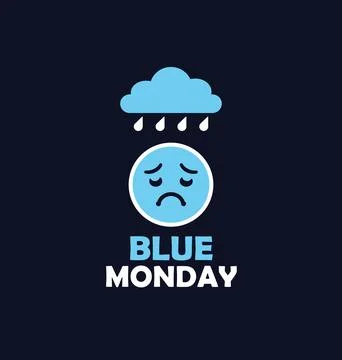 Blue Monday Feeling Downcast. Stock Illustration